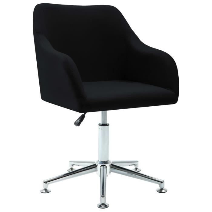 fauteuil de bureau chaise pivotante scandinave fauteuil gamer paris - noir - tissu - dimensions 55x53x(78-92)cm