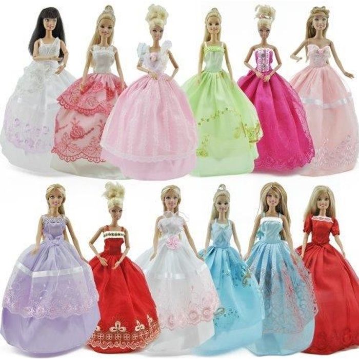 Lot 5 P 5x Fashion vêtements robes à la main cultive Outfit pour poupée Barbie vëtements barbie