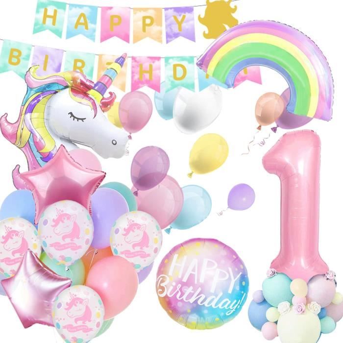 1 Ans Decoration Anniversaire Licorne Pour Fille 1 Licorne Anniversaire Filledeco Anniversaire Fillekit Anniversaire Fillebal 306 Cdiscount Maison
