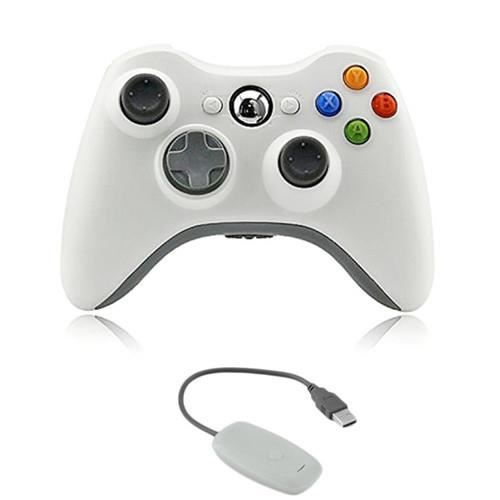 Manette Sans Fil Pour Xbox 360 Manette De Jeu Sans Fil Avec Double Vibration Pour Microsoft Xbox 360 Console Windows Pc Blanc Cdiscount