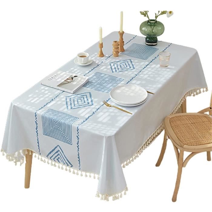 Géométrique Imprimé Imperméable Nappe rectangle Table Housse en Tissu Salle à Manger Cuisine