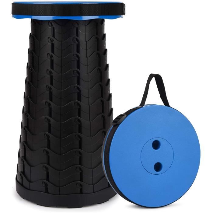 Belfoyer Tabouret Pliant Portable 200 Kg - Chaise Camping Pêche Avec Bandoulière - Compact Et Robuste (Noir)