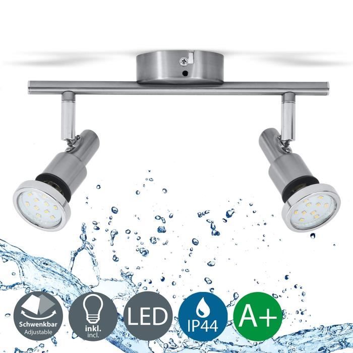 25 x 25 x 11 cm sulion Hydra Plafonnier à 3 spots lED adapté pour bain GU10 15 W chrome 