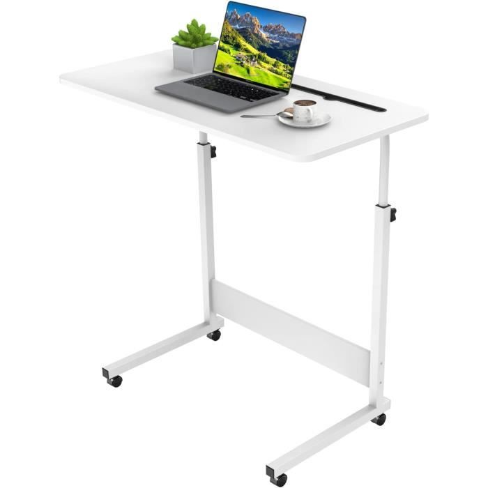 Table Sur Lit Réglable JH – Support Ordinateur Portable Avec Roues, Hauteur Et Longueur Ajustables Noir