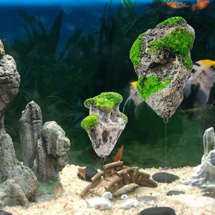 Décoration - aquarium,Roche flottante suspendue pierre artificielle Aquarium  décor Aquarium décoration - Type 14.3x8.7cm (LxW) - Cdiscount Animalerie