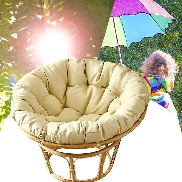Housse De Coussin Pour Chaise Papasan - Taille 120 Cm (47") - Imperméable, Lavable Machine - Fermeture éclair Et Attaches - Couleur Khaki
