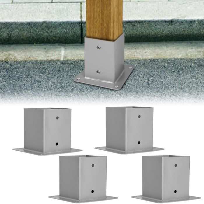 Support Sol Pour Store Latéral - Douille Sol Acier Gris Avec Couvercle, Fixation Robuste Pour Poteaux Store Extérieur