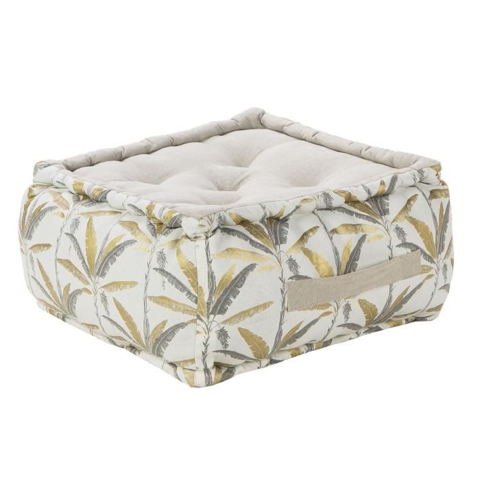 Deko Co Pouf Carre Imprime Savana 40 X 40 X 30 Cm Cdiscount Maison