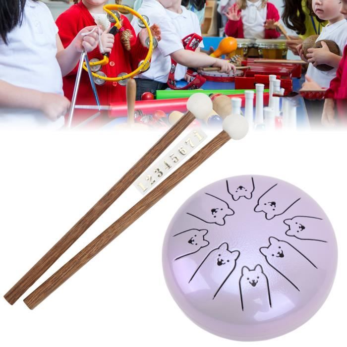 Tongue Drum,AKLOT Handpan 12 Pouces 13 Notes Tambour Zen Steel Tongue Drum Tambour à Langue C