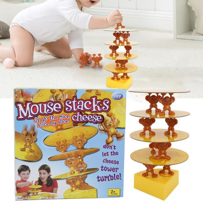 YOSOO Jeu de souris au fromage empilées Jeu de souris à fromage empilé jouet de bureau empilé