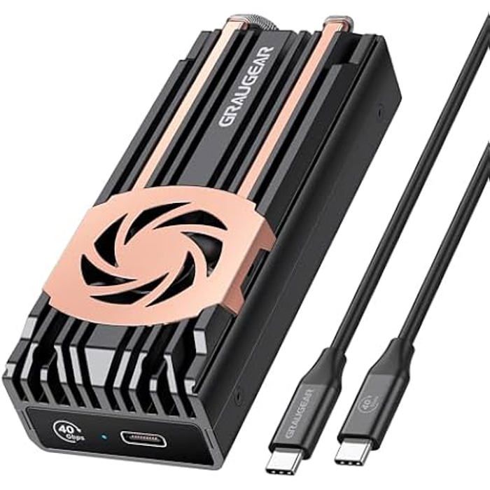Boîtier SSD M.2 Externe - GRAUGEAR - Aluminium - 40 Gbit/s - USB 4.0 - NVMe 2280
