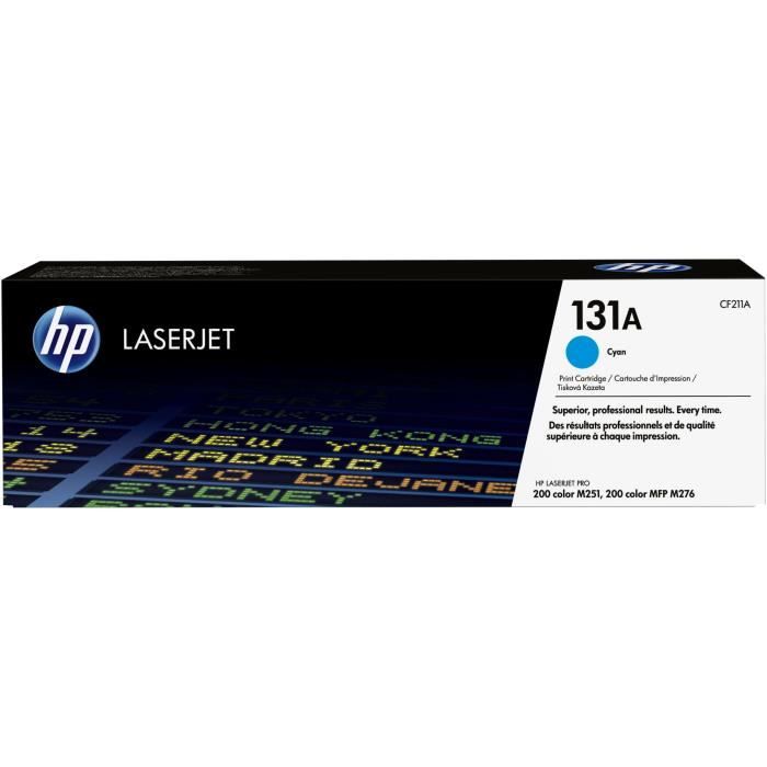 Cartouche Toner Authentique HP Cyan 131A CF211A - Pour LaserJet Pro M251/M276