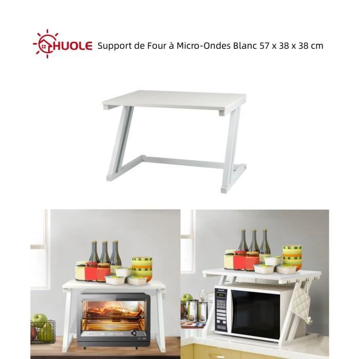 Support Mural Pliable Pour Micro-ondes LOKEKE - Acier Inoxydable, Réglable 22-40cm, 50kg Charge