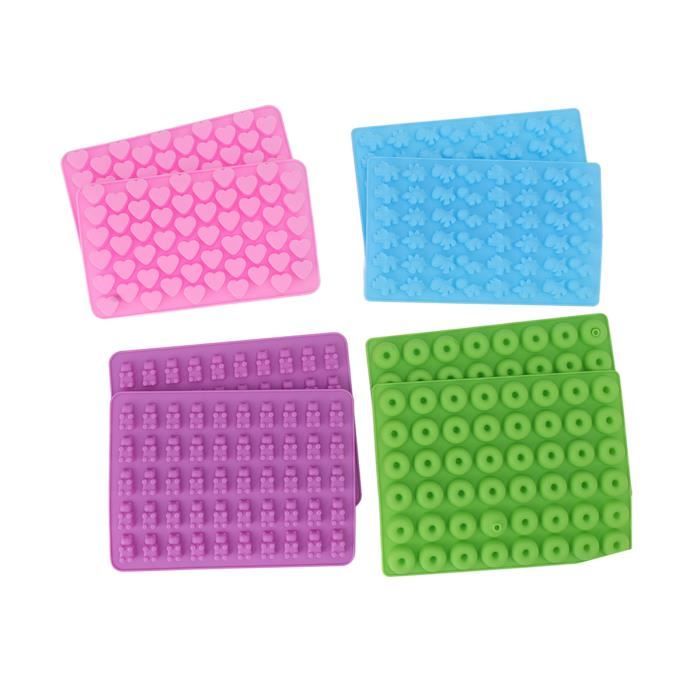 Moules Bonbon Silicone 2 Pièces | Forme Ours Et Cœur | Pour Gélifiés, Chocolat, Glaçons | Compte-gouttes Inclus