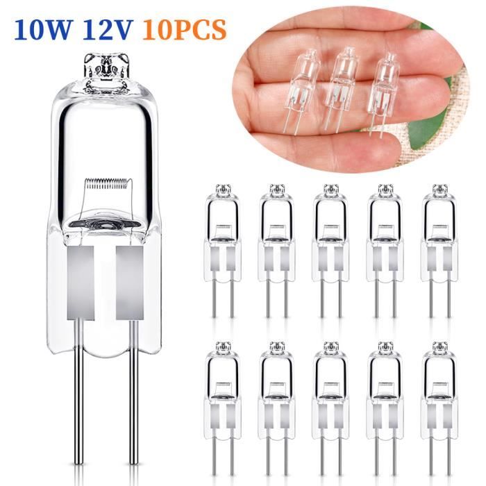 Lot de 10 Ampoule Halogene G4,Ampoule G4 12V 10W,Blanc Chaud  2800K,100LM,Intensité Variable,Lampe à Capsule Transparente - Cdiscount  Maison