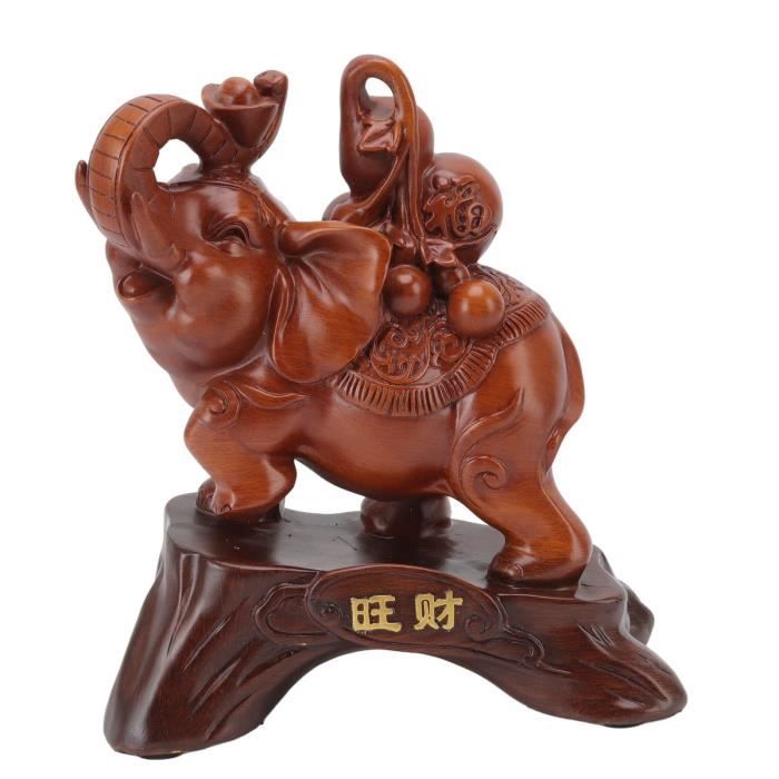Feng Shui Elephant Statues Attirer La Richesse Et Bonne Chance Figurines Décor Maison Et Le Bureau Chinois Résine Famille 0531 (Color : B/Pink