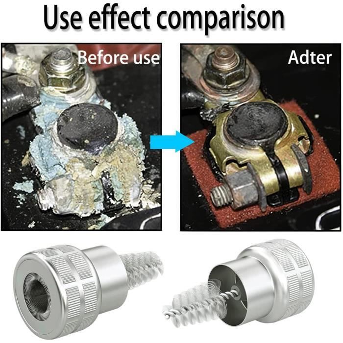 Nettoyant Pour Bornes De Batterie Voiture – Brosse Acier Inoxydable – Pour Dérouiller Et Polir