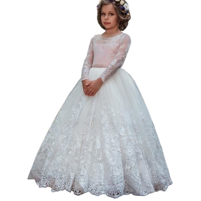 Robe De Fille De Fleur Avec Rose Anniversaire Chirstening Robe Pour Bebe Fille Princesse Enfants Bambin Fille Gilet Robes Enfants Blanc Achat Vente Robe Cdiscount