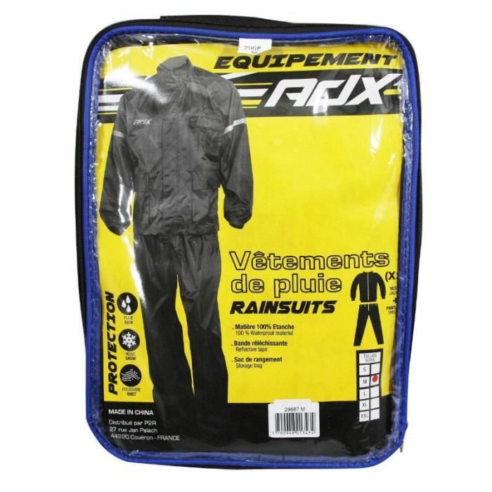 Ensemble de pluie moto pack veste + pantalon ADX Eco - noir - L