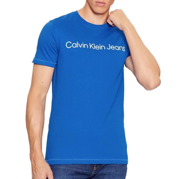 Tee shirt calvin online klein bleu homme