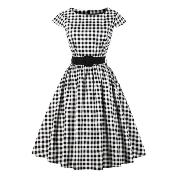 Robe Femme Vintage Fleurie Manches Longues - Style Audrey Hepburn - Pour Noël, Fêtes Et Occasions Spéciales