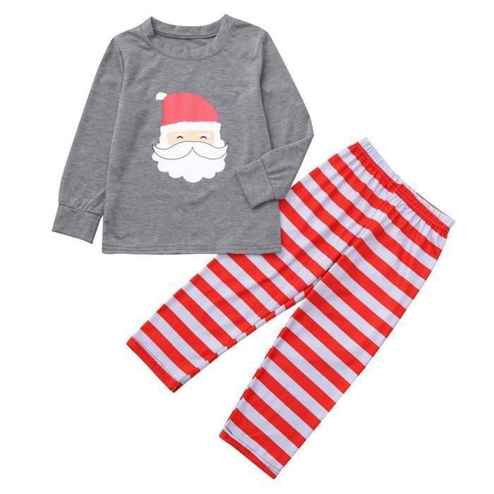 Ensemble Pyjama Noël Enfants 2-7 Ans - Motifs Père Noël Dinosaure Mignon - Garçons Et Filles