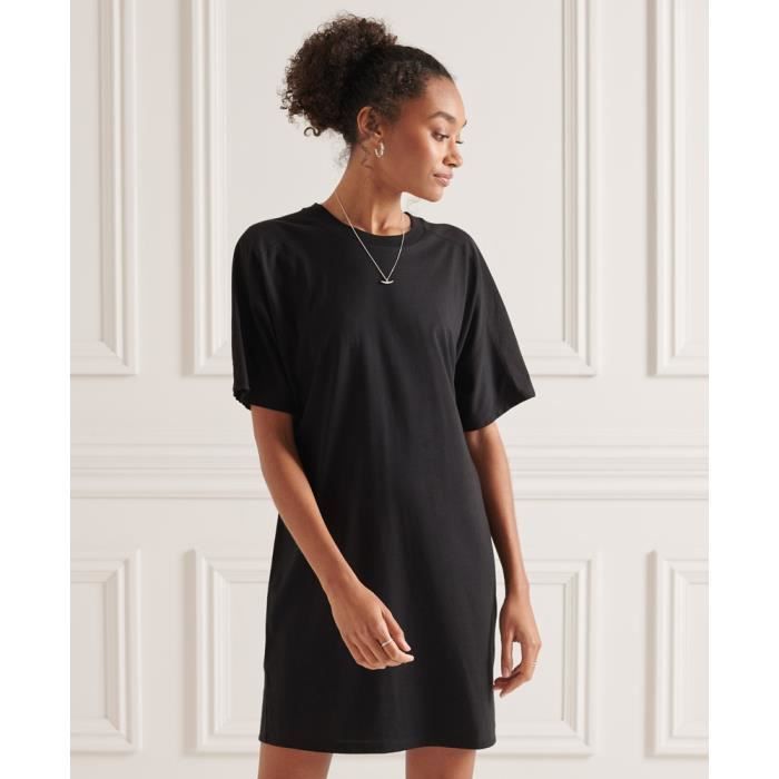 Robe t shirt en modale de coton femme Superdry noir Cdiscount Sport