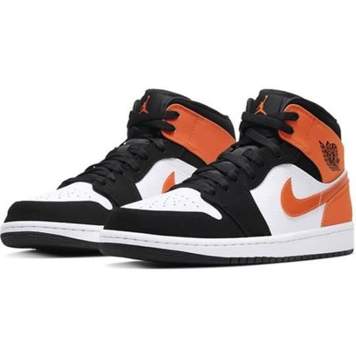 Basket Nikes Air Jordans 1 Mid Shattered Backboard Chaussure de Sport AJ 1  Homme Femme 554724-05 orange noir et blanc orange noir et blanc - Cdiscount  Chaussures