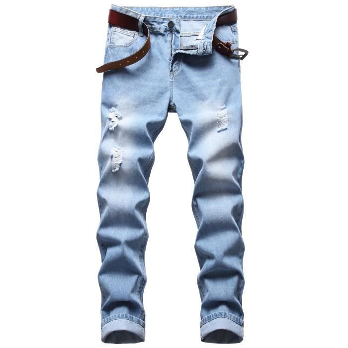 Jean bleu déchiré homme outlet