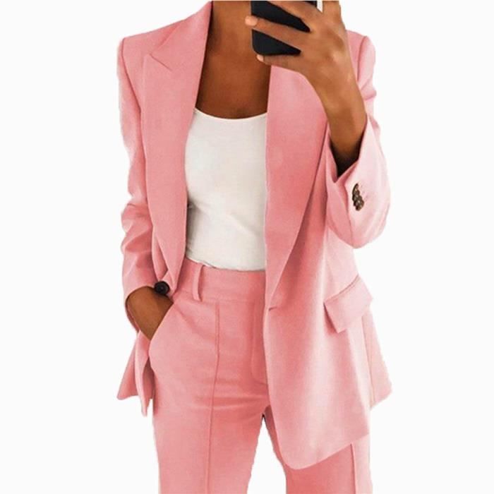 Tailleur pantalon femme sales rose