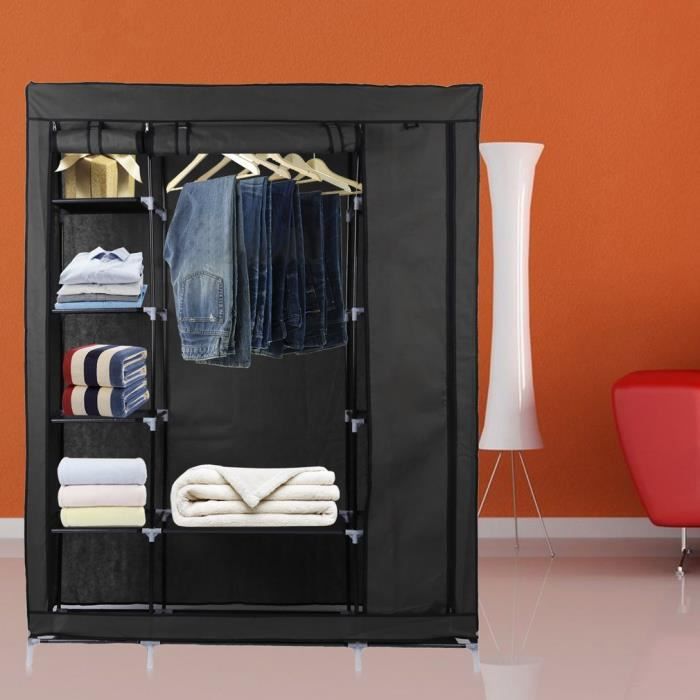 Armoire Diy Legere Noir 135 45 175 Cm Achat Vente Armoire De