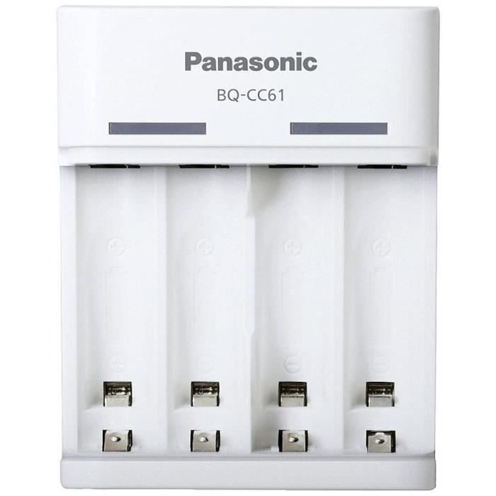Panasonic BQ-CC61 Chargeur de piles rondes NiMH LR03 (AAA), LR6 (AA)