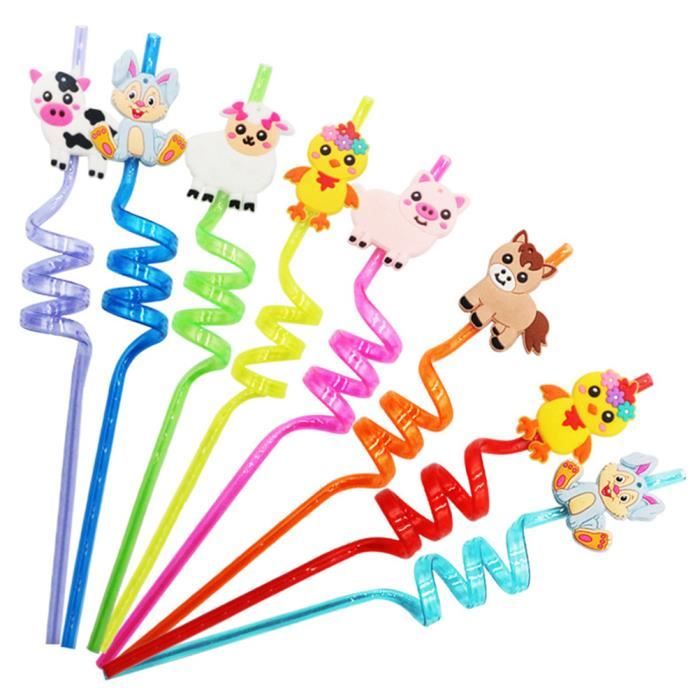 Pailles Réutilisables En Forme De Requin Mignon - Lot De 24 Pour Fêtes, Piscine Ou Plage