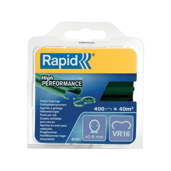 Agrafes à grillage VR16 Rapid Agraf Plastifiées ve