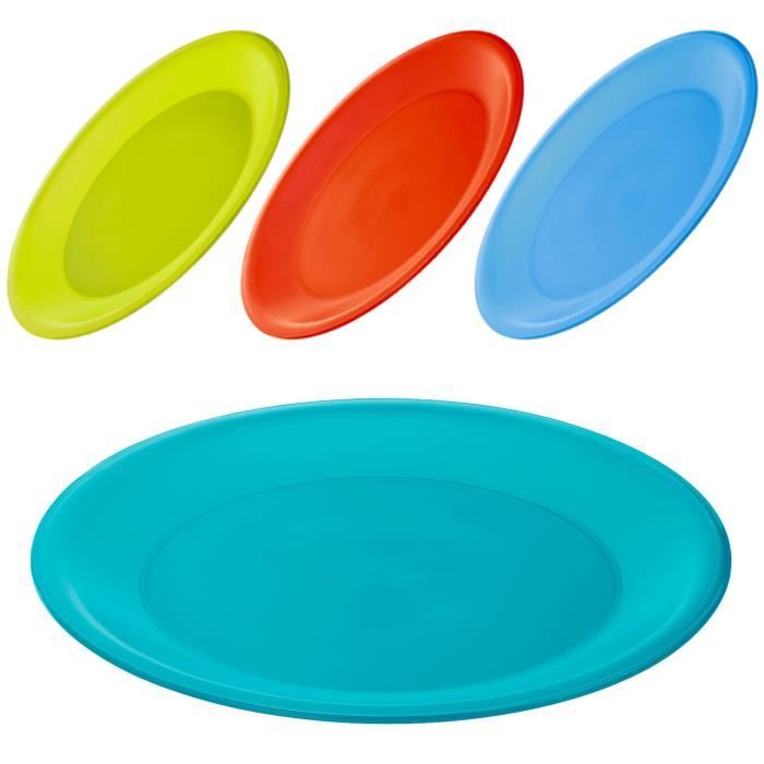 Assiette plate - Rotho - CARUBA - Rouge - Plastique - Compatible lave-vaisselle