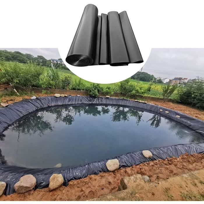 Bâche Bassin PVC Noire 1m X 8m 0,5mm - Liner Étanche Pour Étang Jardin, Résistant UV Et Gel
