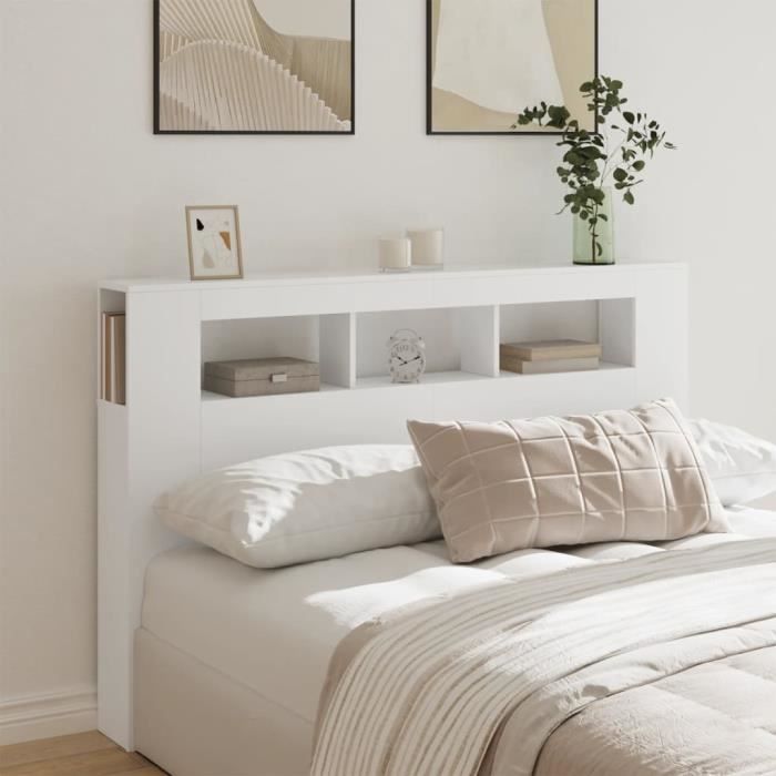 Tête de lit à LED - SALUTUYA - BD6521 - Bois dingénierie - 160x185x1035 cm - Design contemporain