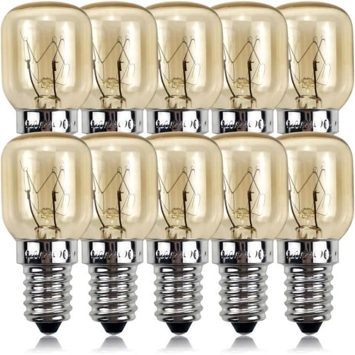 Lot De 10 Ampoules Pygmées E14 - 15W 240V, Résistantes à 300°C Pour Four Et Micro-ondes
