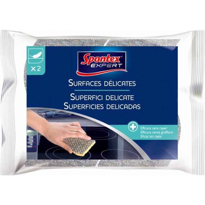 SPONTEX PACK DE 2 - EXPERT - EPONGES SURFACES DÉLICATES
