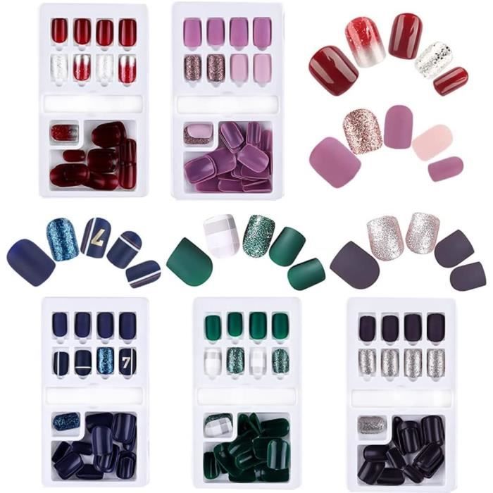 Kit De Faux Ongles Autocollants Modèle 03 - Neuf Avec Lime à Ongles Inclus, Prêt à Poser