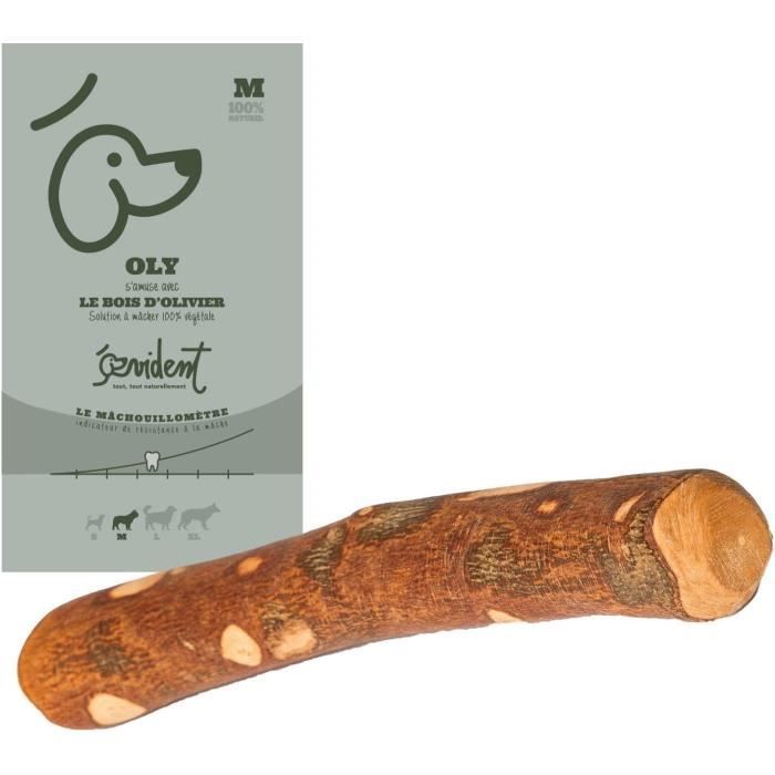 Lot De 2 Jouets à Mâcher Pour Chien En Bois D'olivier - 15 Cm, Diamètre 2,5 à 3,5 Cm, Naturel