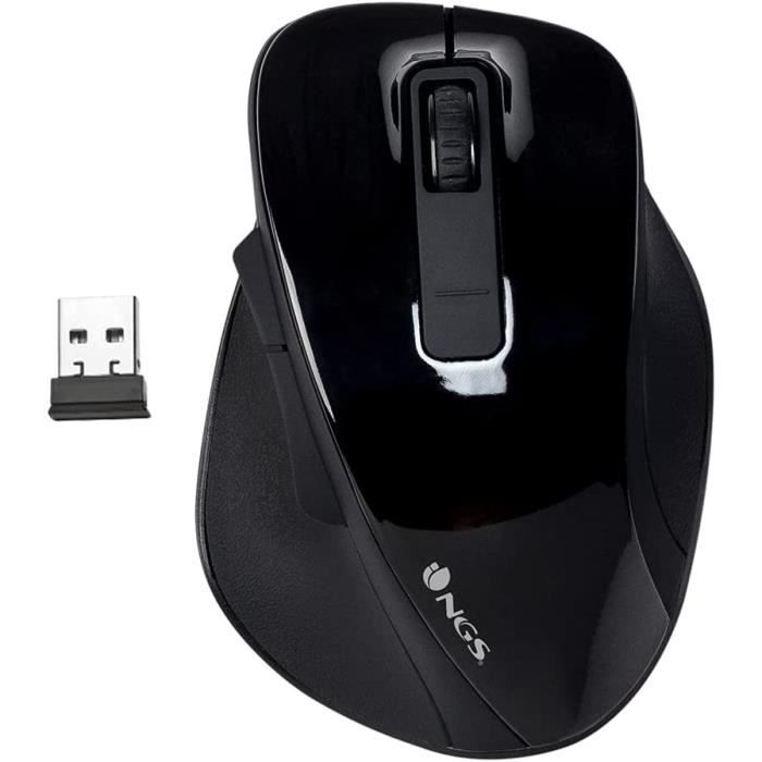 Souris Sans Fil NGS Haze 2.4GHz - 800/1600 Dpi, Molette Métal, Grise, Compatible PC/portable