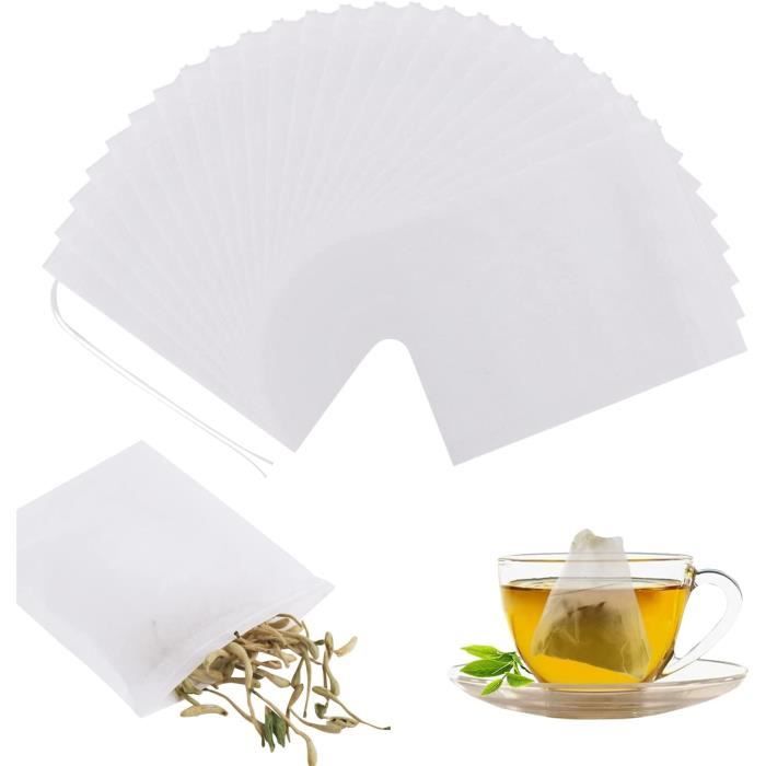 400 Sachets Filtre à Thé Jetables 6x8cm Avec Cordon - Idéal Thé Herbes Café Épices