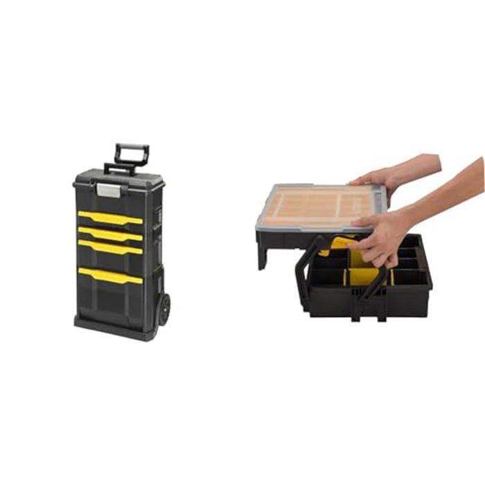 Servante modulable - STANLEY - 1-79-206 - 4 tiroirs sur glissières - Ouverture Autolatch une main - Bac arrière outils longs