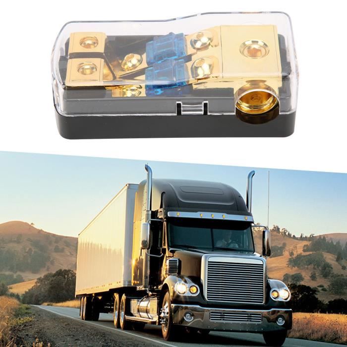 Bloc Distribution Énergie 60A - Porte-Fusible 1 Entrée 2 Sorties Pour Audio Voiture Et Solaire