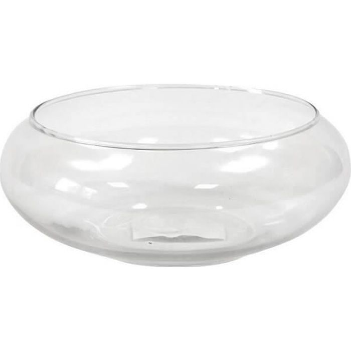 Matches21 Petit vase en verre décoratif en verre transparent rustique carré 12 cm