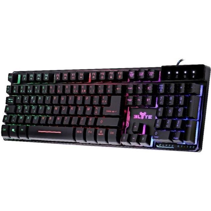 Clavier Gamer – TNB – KY-100 – Rétroéclairage Rainbow – Anti-Ghosting – Filaire