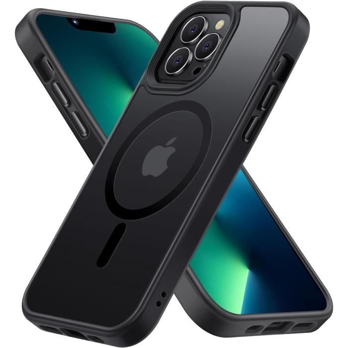 Coque MagSafe iPhone 13 Pro Max Antichoc avec Cercle magnétique Transparent  Blanc - Cdiscount Téléphonie