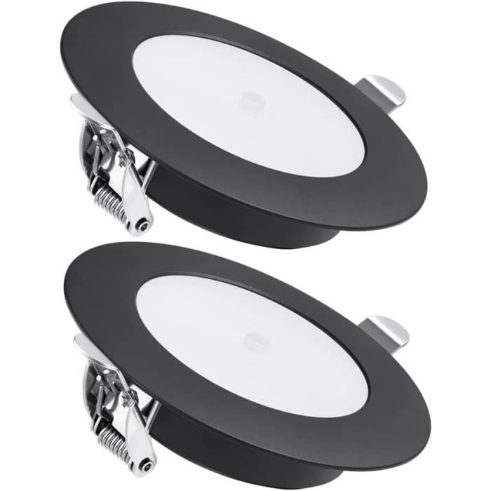 Spot LED Encastrable 12V 205lm Camping-car Bateau - Angle 35° Dimmable Aluminium Noir 5000K