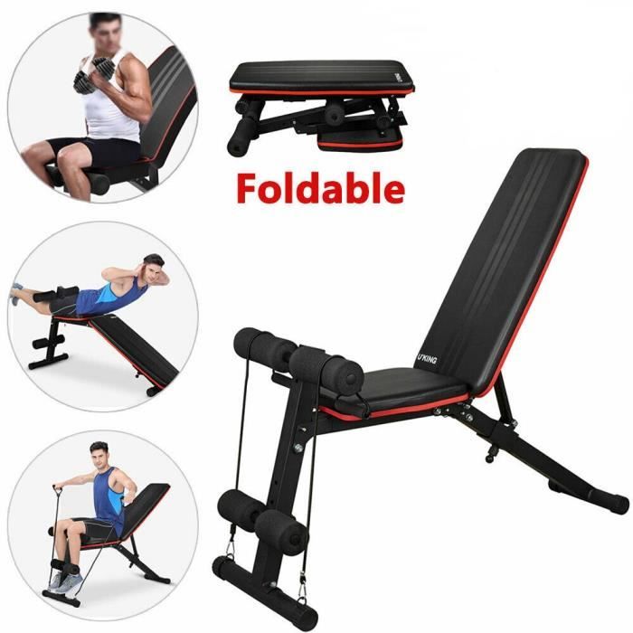 Banc De Musculation Plat Ajustable Banc D Halteres Sport Planche De Muscle Abdominal D Exercice Prix Pas Cher Cdiscount